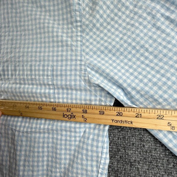 Brooks Brothers Cotton Blue Medium Button-Down Check Men Shirt Long Sleeve Adult - Picture 6 of 14